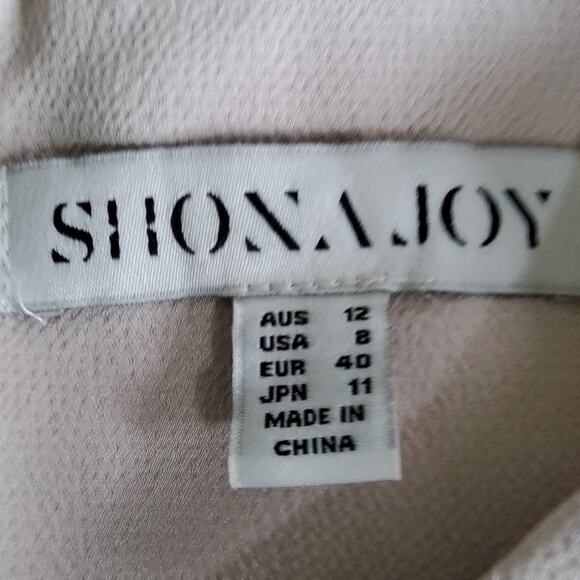 Shona Joy Women's Luxe Ruffle Frill Tulip Hem High Low Maxi Dress in Beige Tan - Picture 11 of 11